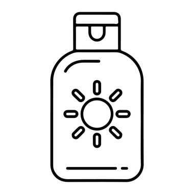 Güneş kremi amblemi içeren basit bir sanat simgesi..