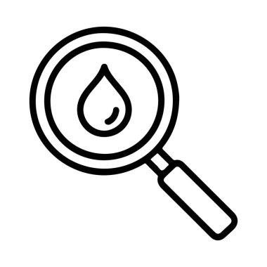 Basit bir çizgi çizimi simgesi tek bir su damlasına odaklanmış bir büyüteç gösterir.