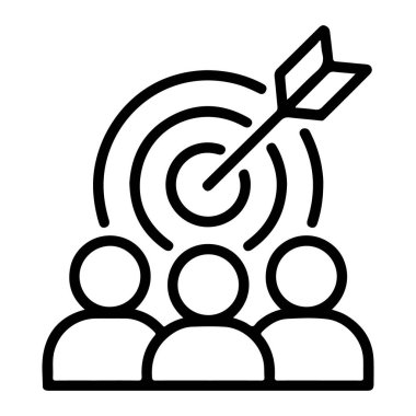 Hedefe ok atarak ortak bir hedefe ulaşmak için birlikte çalışan bir takımı temsil eden bir simge.