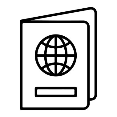Pasaportun minimalist bir çizgisi. Kişisel bilgiler için bir dünya ve yer göstermeye açık..