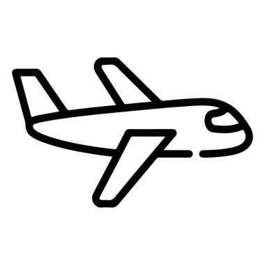 Minimalist, siyah-beyaz çizgili bir yolcu jeti hareket halinde..