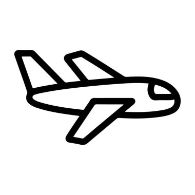 Minimalist, el çizimi bir yolcu jet uçağının uçuşu..