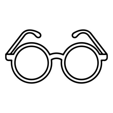 Siyah beyaz sunulan yuvarlak gözlüklerin minimalist çizgisi..