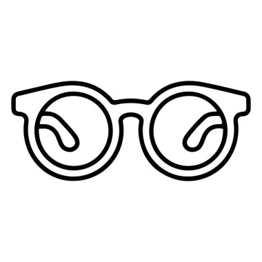 Kalın çerçeveli ve görünür burun pedleri olan yuvarlak bir gözlüğün minimalist çizgisi..