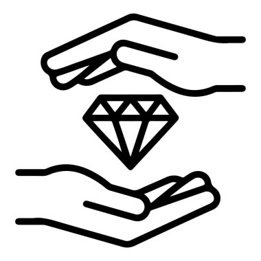 Işıl ışıl pırıl pırıl bir elması saran iki açık el bakım ve güvenliği temsil ediyor..