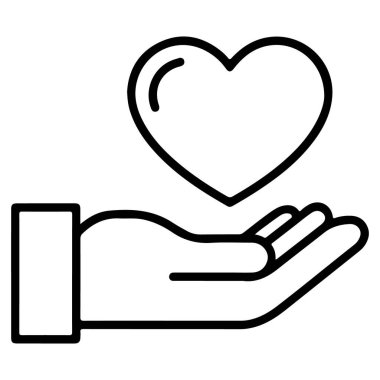 Açık bir eli tasvir eden minimalist bir sanat simgesi..