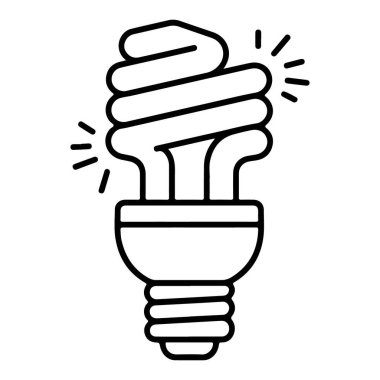 Küçük floresan ampulün ışık saçan basit ve modern bir çizgisi..