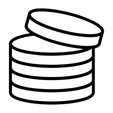 Minimalist siyah-beyaz çizgili resim çizimi dairesel nesneler, muhtemelen madeni paralar..