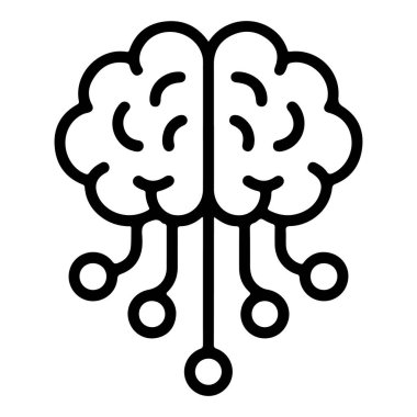 Yapay zekayı ve nöral ağları temsil eden minimalist siyah beyaz çizgi.