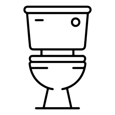 Standart tuvaletin ön cepheden çizilmiş minimalist siyah beyaz çizgisi..