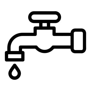 Minimalist siyah beyaz çizgili bir musluk tek damla suyu döküyor..