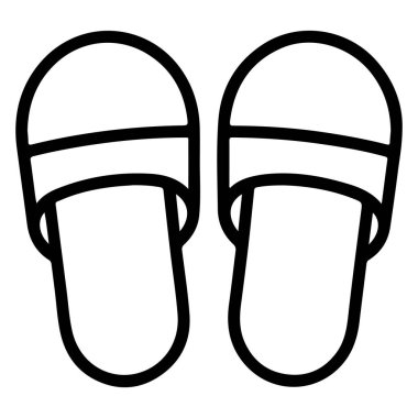 Bir çift açık ayak parmaklı sandaletin minimalist siyah beyaz çizgisi.