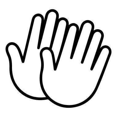 İki elin açık, avuçların açık, siyah ve beyaz olduğu minimalist bir sanat çizgisi..