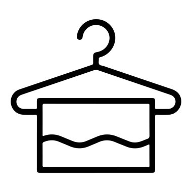 Askıya sarılı bir havlunun minimalist siyah beyaz çizgisi..