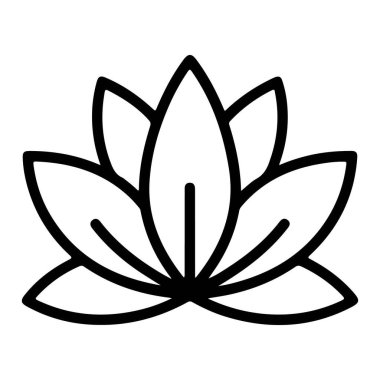 Çok yapraklı bir nilüfer çiçeğinin minimalist çizgisi..