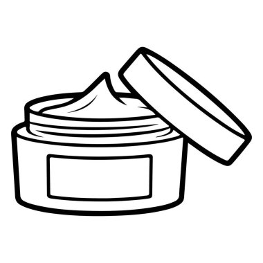 Kremayla dolu açık bir kavanozun basit bir çizimi..