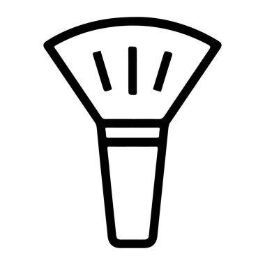 Makyaj tozu fırçasının minimalist siyah beyaz çizgisi.