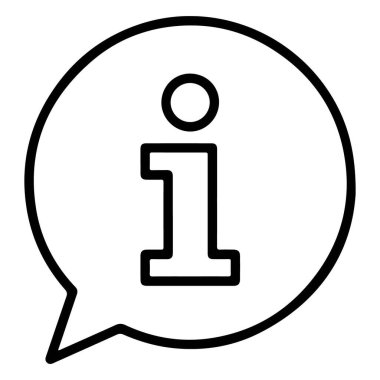 Bilgiyi temsil eden bir minimalist satır sanat simgesi ya da konuşma balonu içindeki bir ipucu.