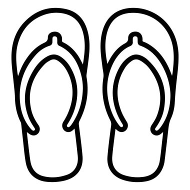 İki sandaletin minimalist siyah beyaz çizgili çizgisi..