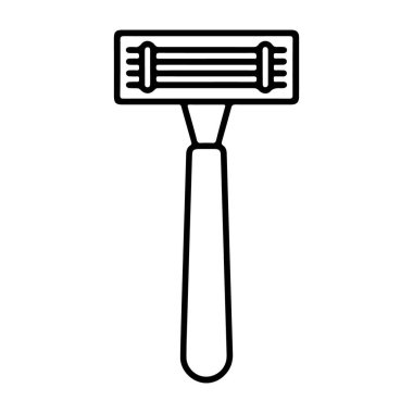 Modern tek kullanımlık jiletin birden fazla bıçakla çizilmiş minimalist siyah beyaz çizgisi..