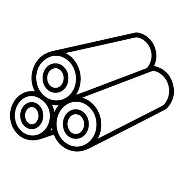 Üç içi boş silindirik nesnenin minimalist bir tasviri..