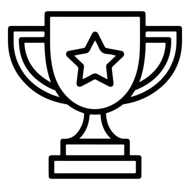 Kalkanın içinde bir yıldızın olduğu bir kupanın minimalist çizgisi..