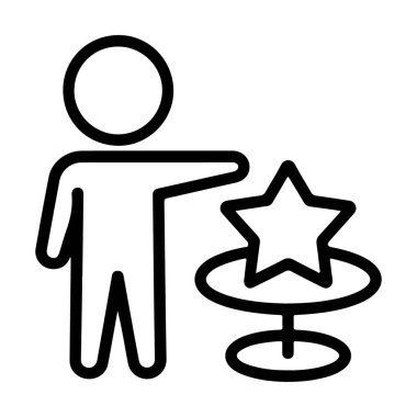 Bir kişinin yıldıza uzanan, başarıyı, hedefleri veya tanınmayı simgeleyen bir simgesi.