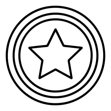 Çift çizgili çember içinde beş köşeli bir yıldızın minimalist çizimi.