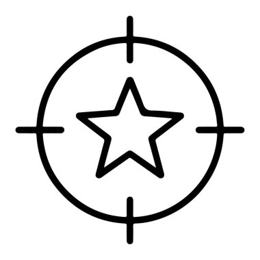 Hedefin merkezindeki bir yıldızın basit bir çizgi resim simgesi.