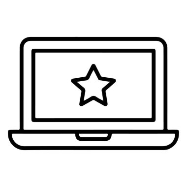 Önde gelen bir yıldız grafiğini ekranında gösteren basit bir dizüstü bilgisayar çizimi.