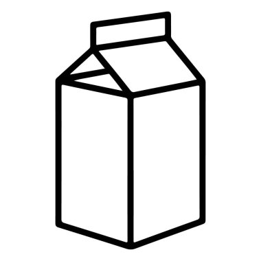 Standart bir gable-top süt kutusunun minimalist çizgisi..