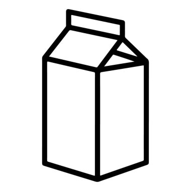 Klasik bir gable-top kartonunun minimalist siyah-beyaz çizgisi çizimi.