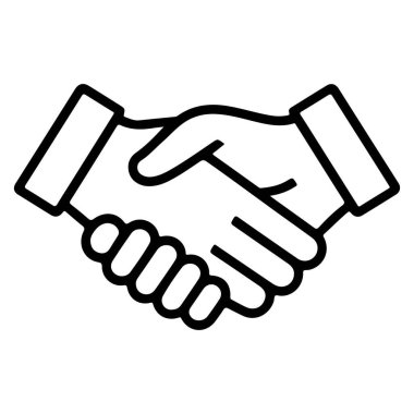 Minimalist siyah beyaz çizgili bir el sıkışması..