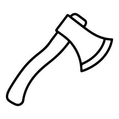 Geleneksel bir baltanın minimalist siyah beyaz tasviri kullanıma hazır..