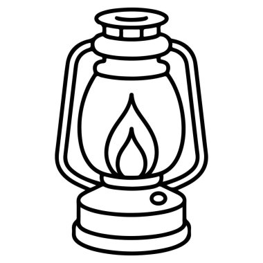 Fitili yanan eski moda bir gaz lambasının basit ve temiz bir çizgisi..