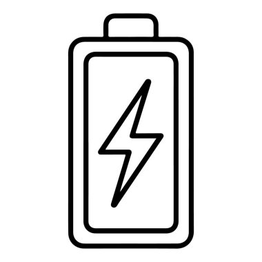 Gücü simgeleyen veya şarj eden bir aküyü simgeleyen minimalist bir taslak simgesi.