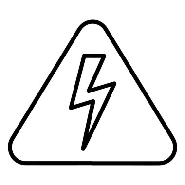 İçinde yıldırım sembolü olan üçgen bir uyarı işaretinin siyah çizgisi..
