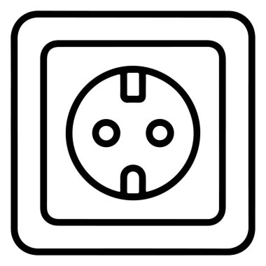 Avrupa tarzı bir elektrik prizinin üç delikli basit bir çizimi.