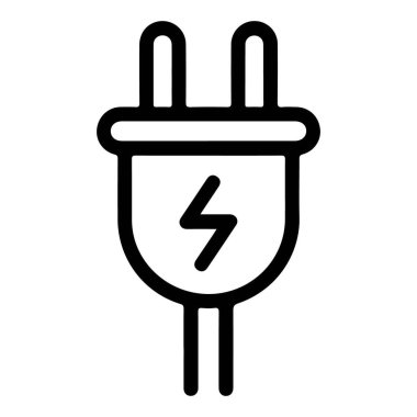 Bir minimalist çizgi sanat simgesi. Elektrik prizini bir yıldırımla tasvir ediyor..