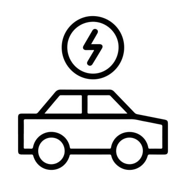 Elektrik yıldırımı sembollü basit bir çizim şarj olduğunu gösteriyor..