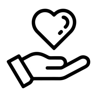 Kalbi nazikçe tutan, sevgiyi, ilgiyi ve desteği sembolize eden bir eli tasvir eden bir ikon..