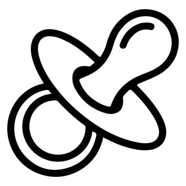 Bir bebeğin emziğinin minimalist siyah beyaz çizgisi çizimi.