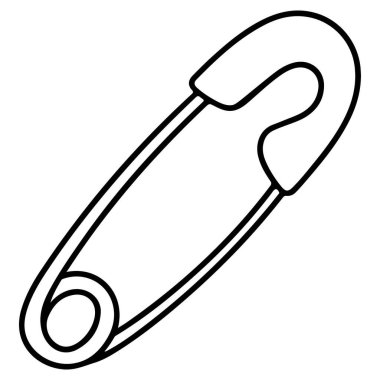 Standart çengelli iğnenin siyah beyaz çizgisi, açık ve kullanıma hazır..