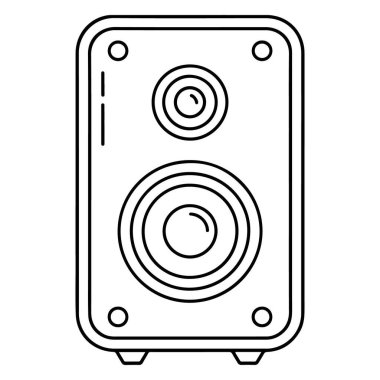 Minimalist siyah beyaz çizgili hoparlör, hoparlör ve twitter..