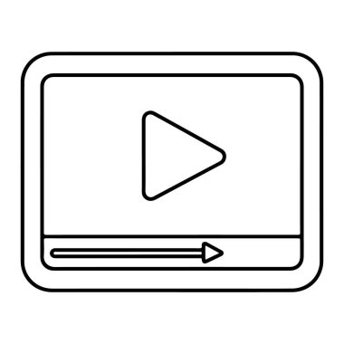 Çalma düğmesi ve ilerleme çubuğu olan bir video oynatıcının minimalist çizgisi.