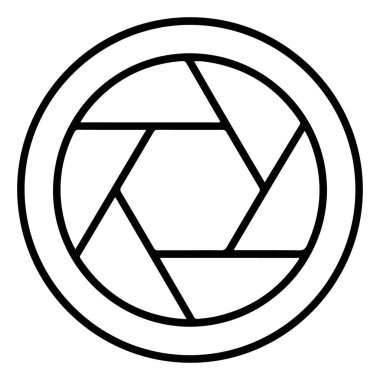 Altı köşeli bir açıklık oluşturan dairesel bir açıklık içeren stilize edilmiş, soyut bir grafik..