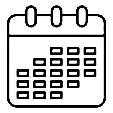 Gün olarak belirlenmiş bir takvim sayfasının minimalist satır çizimi.