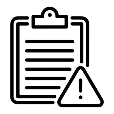 Belirgin bir uyarı veya ünlem sembolü olan panodaki bir belgeyi temsil eden bir simge.