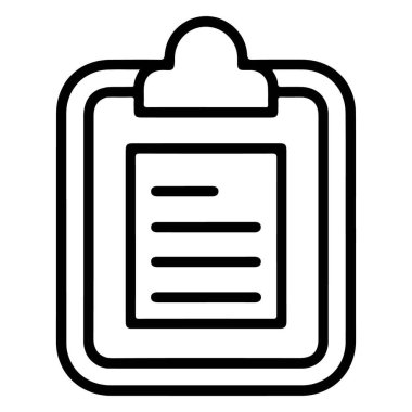 Asgari bir siyah beyaz çizim. Çizgili bir kağıt parçası tutan bir pano çizimi..