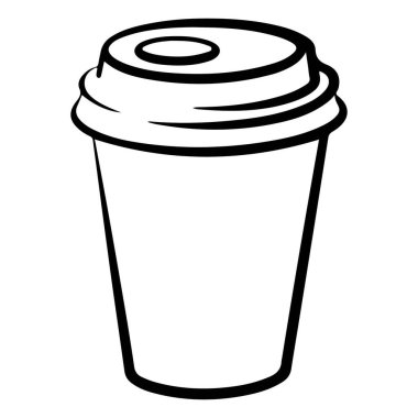 Standart bir eskiz. Kapaklı bir kahve fincanı ve içki fincanı..